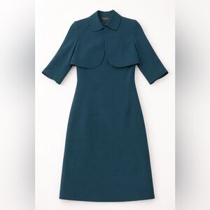 Signature Larry Levine Women’s Dress Jacket Set Sz 8 Teal Lined Career Church